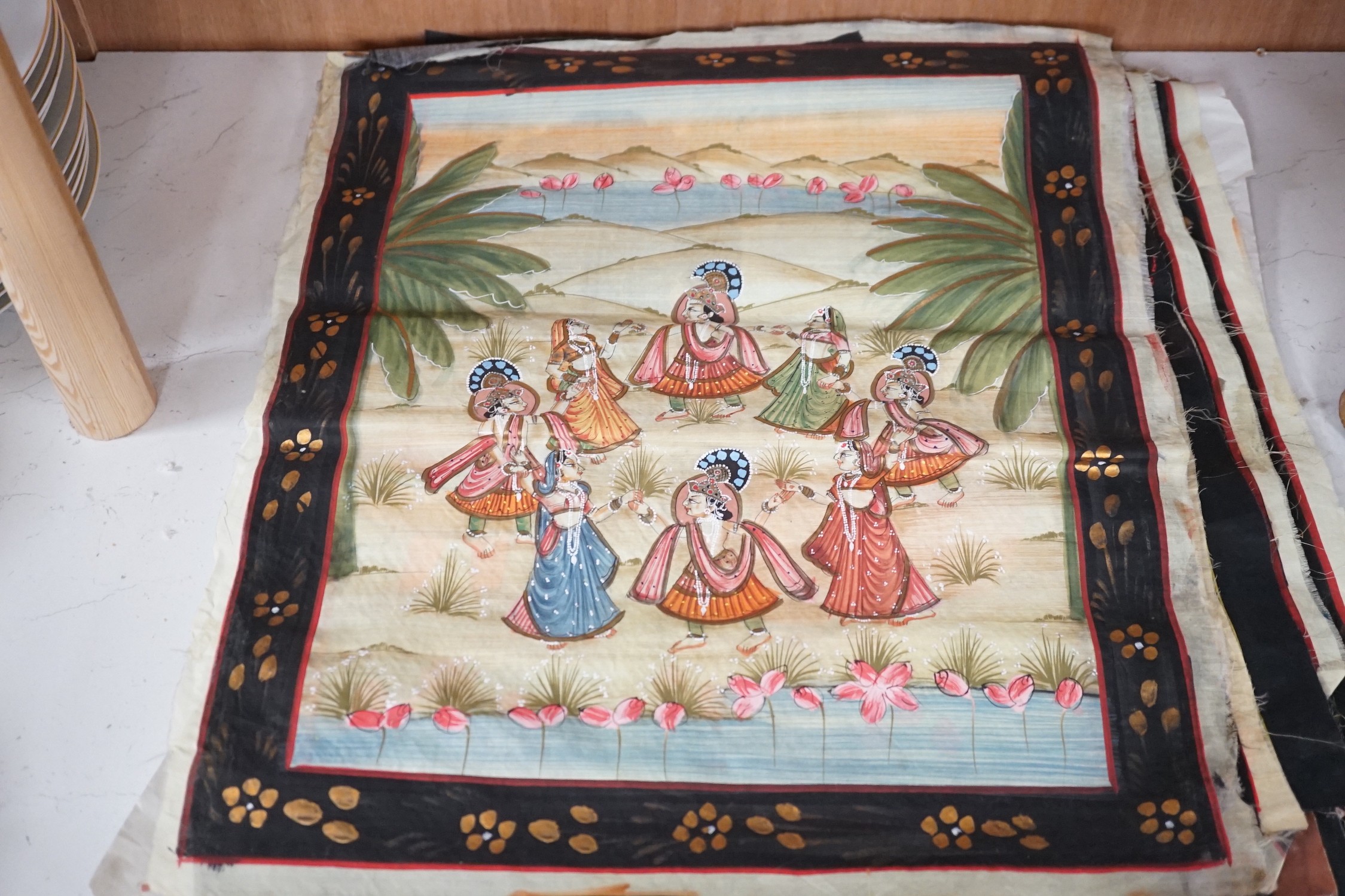 A group of twenty five early 20th century Indian School, paintings of deities on linen